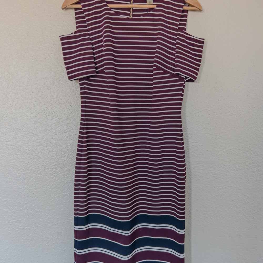 NWT Tommy Hilfiger striped off the shoulder midi